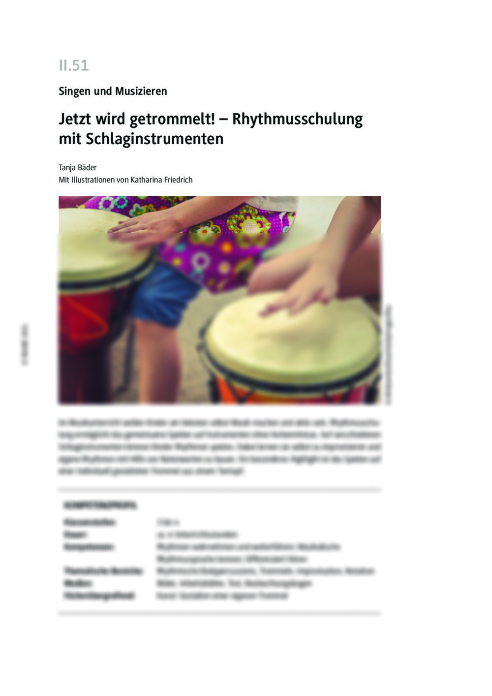 Rhythmusschulung mit Schlaginstrumenten - Seite 1