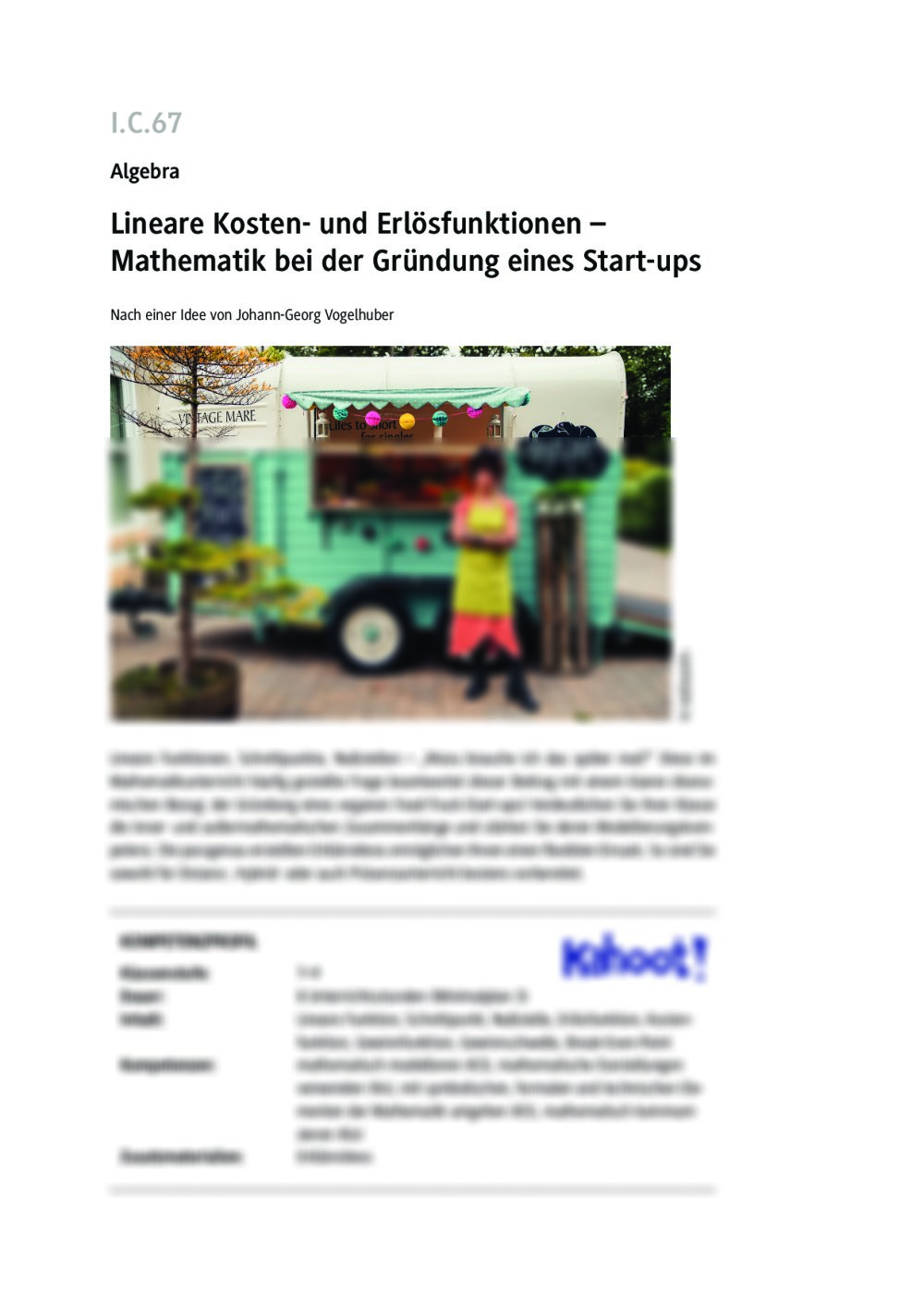 Lineare Kosten- und Erlösfunktionen - Seite 1