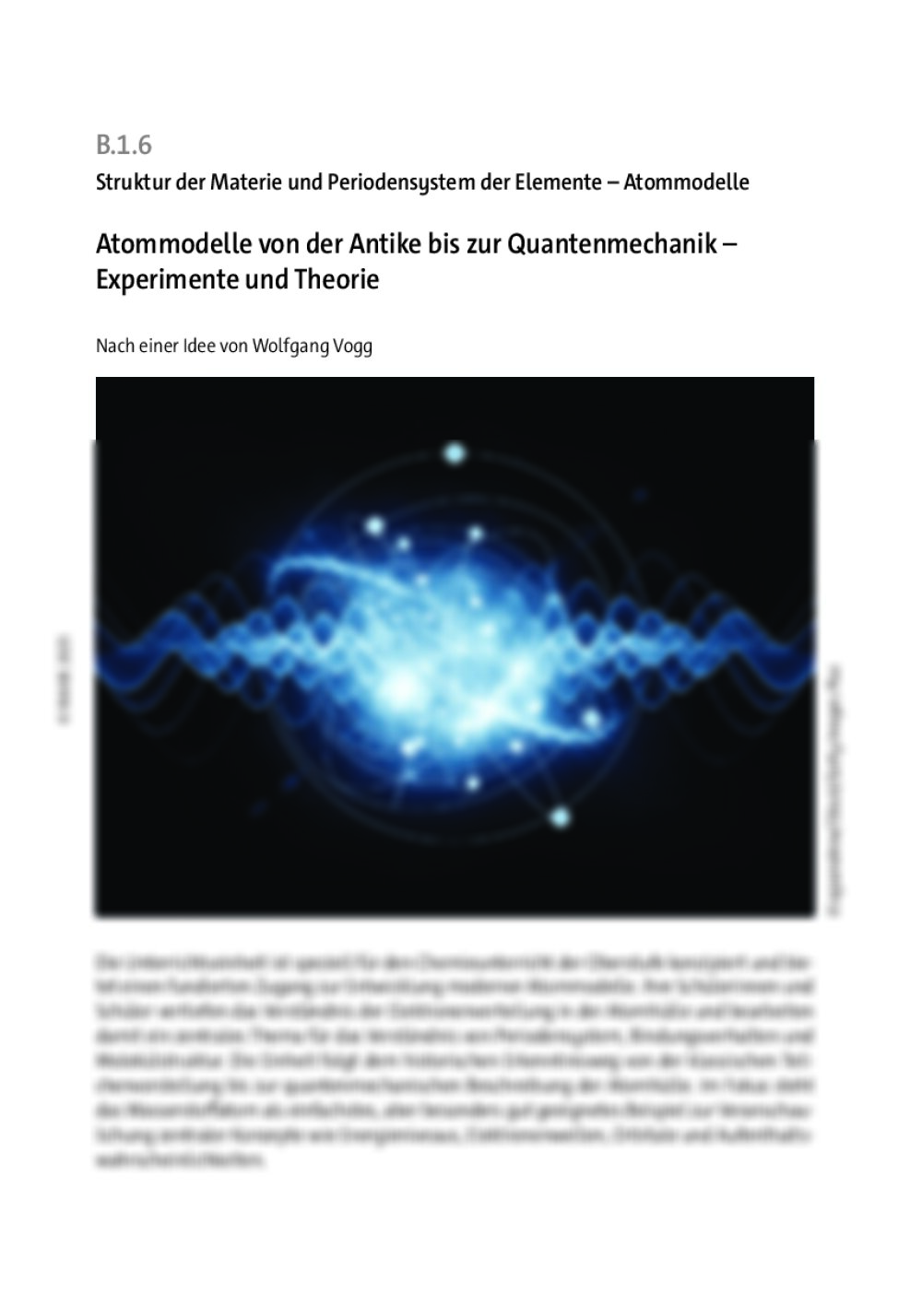 Atommodelle von der Antike bis zur Quantenmechanik - Seite 1