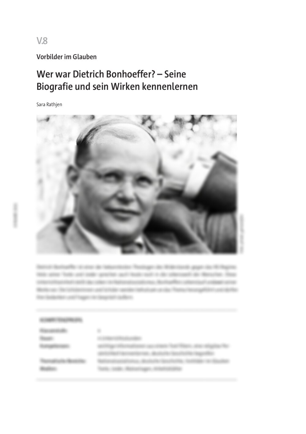 Wer war Dietrich Bonhoeffer? - Seite 1