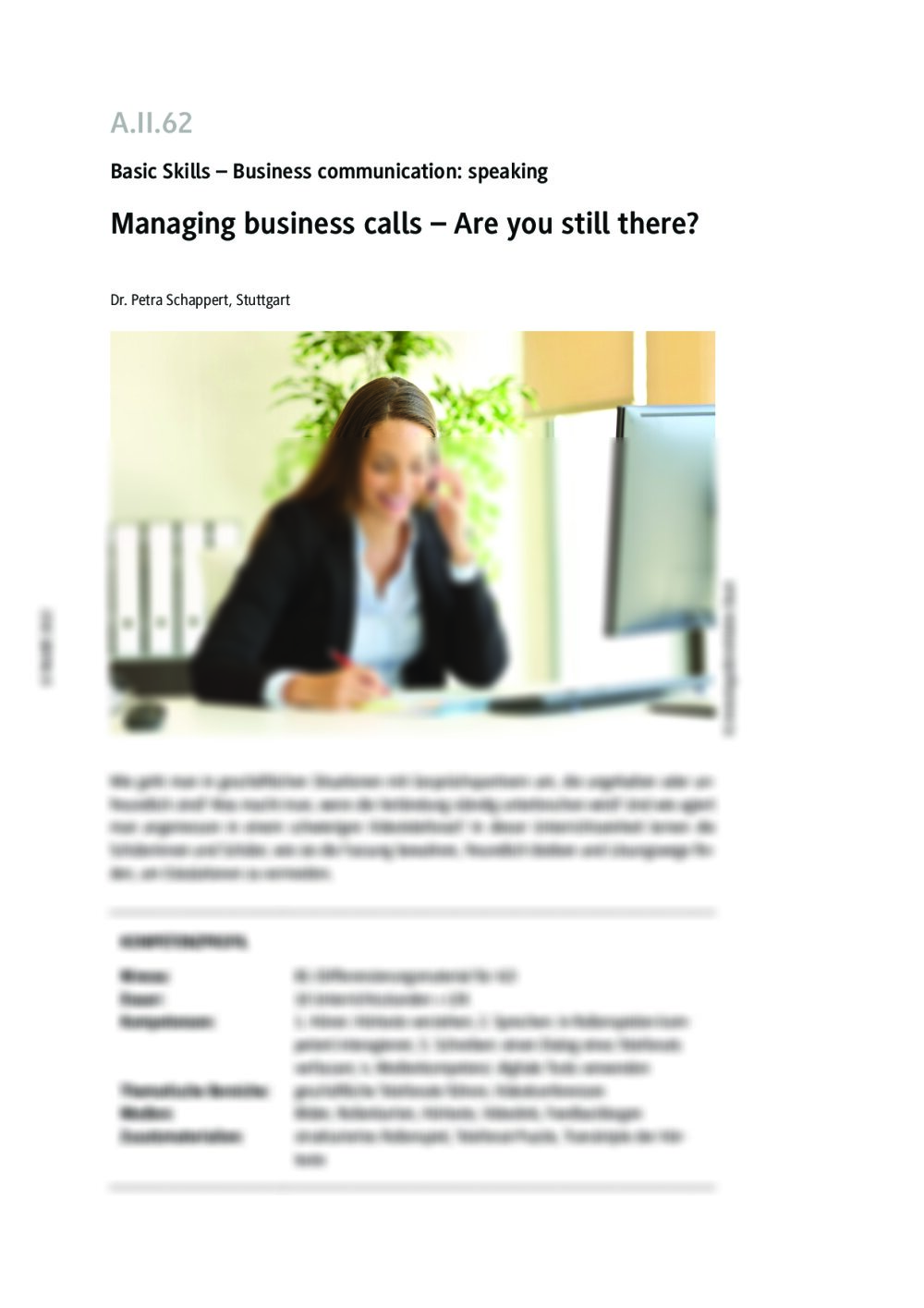 Managing business calls - Seite 1