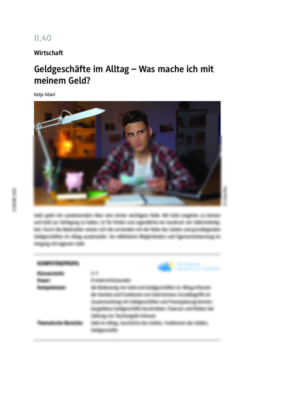 Geldgeschäfte im Alltag - Seite 1