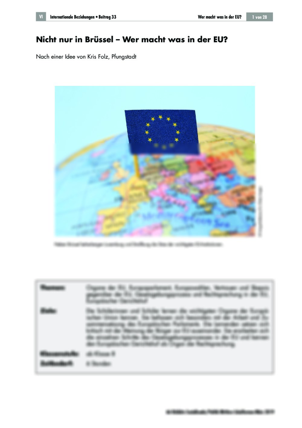 Die wichtigsten Organe der EU und ihre Funktionen - Seite 1