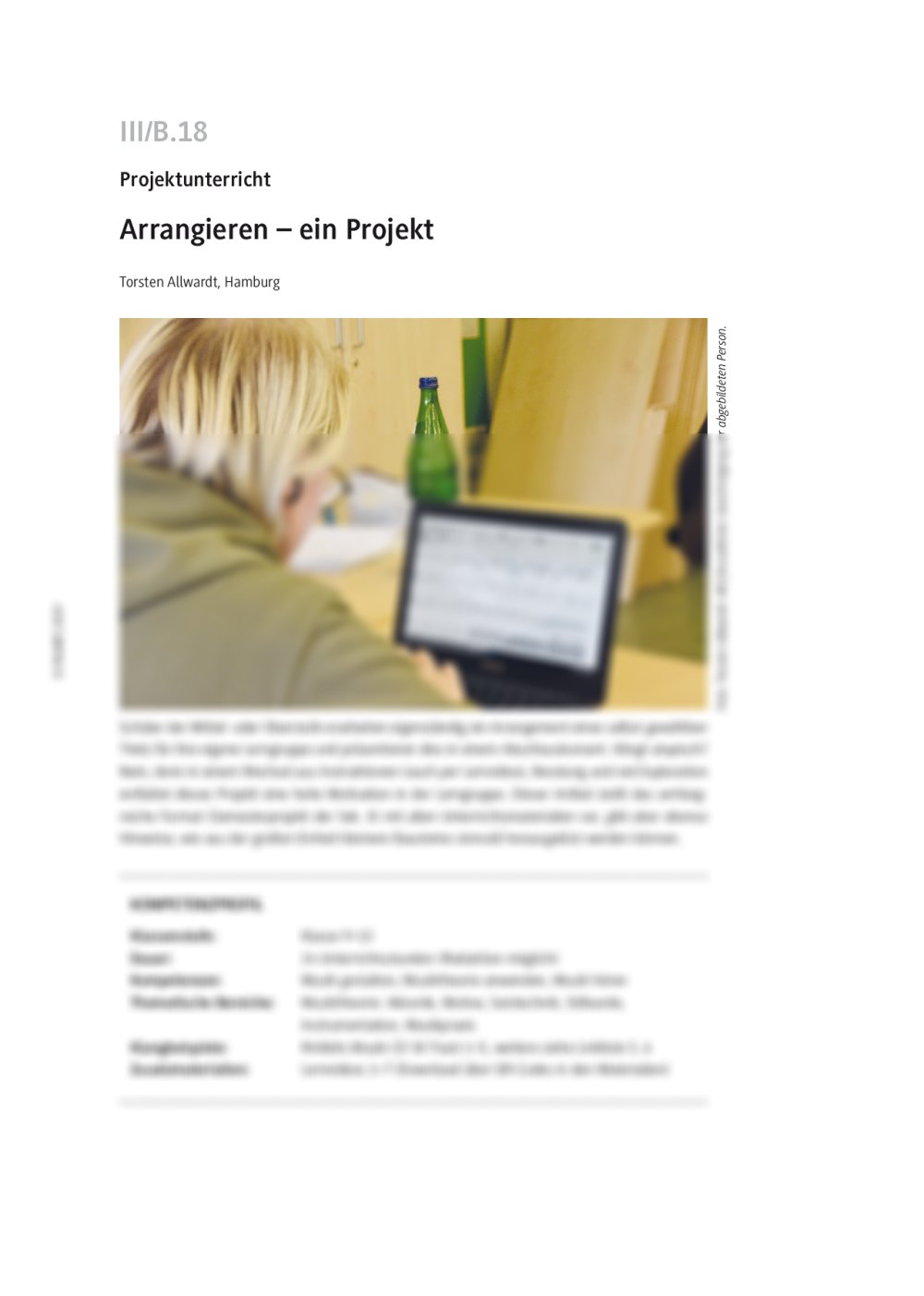 Arrangieren – ein Projekt - Seite 1