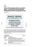 How to write newspaper articles: a journalism project