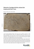 Römische Sozialgeschichte anhand der Grabinschrift der Turia