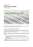 Rechtsbegriff: Vorsatz und Fahrlässigkeit