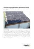 Energieerzeugung durch eine Photovoltaikanlage