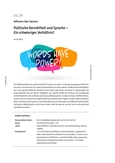 Politische Korrektheit und Sprache