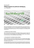 Rechtsbegriff: Mäßigungsgebot bei politischer Betätigung