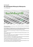 Rechtsbegriff: Die aufschiebende Wirkung des Widerspruchs
