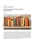 Epochen der deutschen Literatur wiederholen 