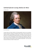 Gotthold Ephraim Lessing: Nathan der Weise