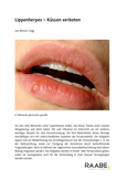 Lippenherpes – Küssen verboten