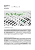 Rechtsbegriff: Arbeits- und Gesundheitsschutz