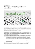 Rechtsbegriff: Pädagogische oder Erziehungsmaßnahmen