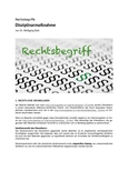 Rechtsbegriff: Disziplinarmaßnahme